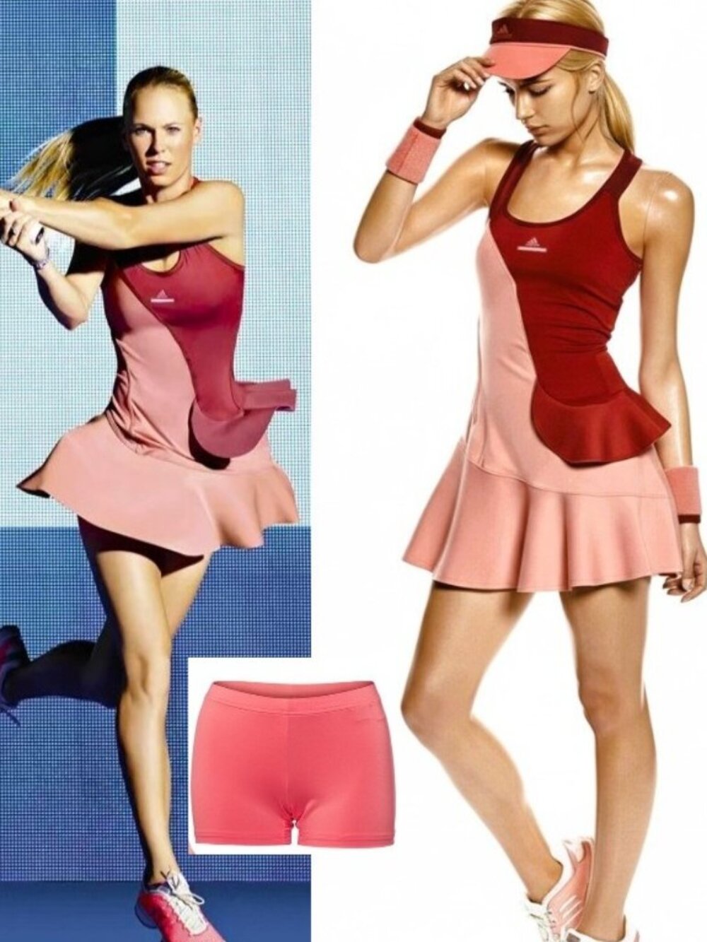 Nwt Adidas Stella McCartney Tennis Dress w/ Bra + Shorts M Medium pink red